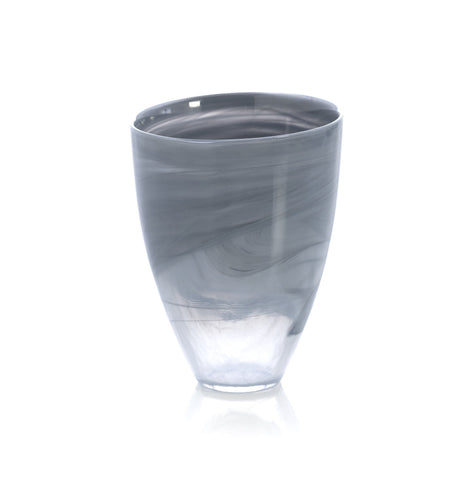 POLISHED ALABASTER ROUND VASE, STONE