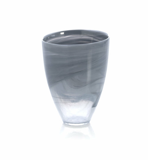 POLISHED ALABASTER ROUND VASE, STONE