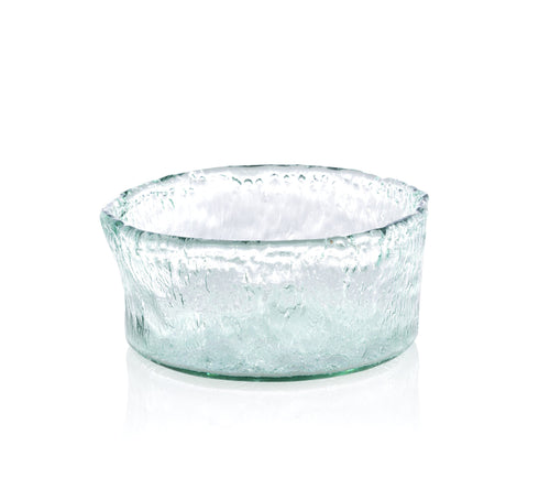 MEDIUM RUSTIC ROUND BOWL, CLEAR