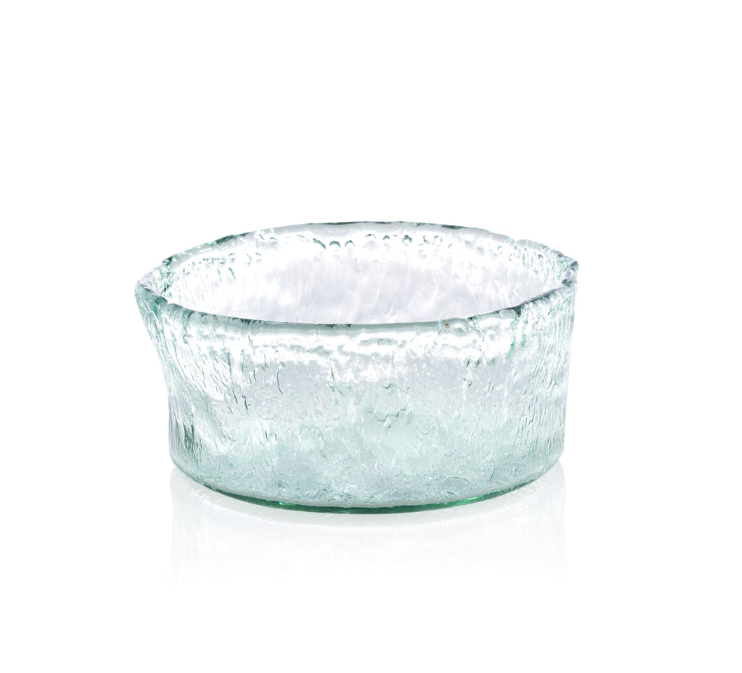 MEDIUM RUSTIC ROUND BOWL, CLEAR