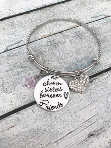 Women Best friend - Sister bracelet - Hand Stamped-Stainless-Steel