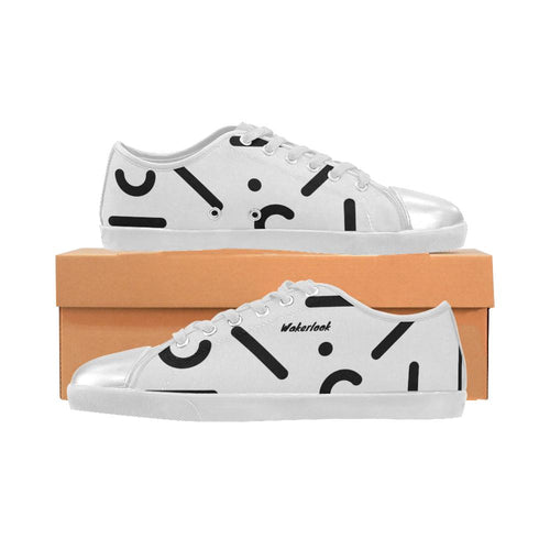 Men Sneakers- White Canvas Wakerlook Men's Shoes