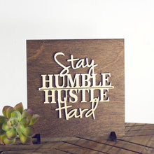 Inspirational Art -"Stay Humble Hustle Hard" Home Office Decor - Modern