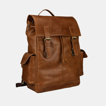 Unisex Finelaer Brown Leather Backpack/Laptop
