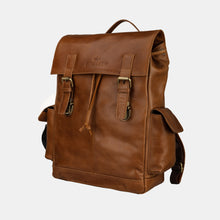 Unisex Finelaer Brown Leather Backpack/Laptop