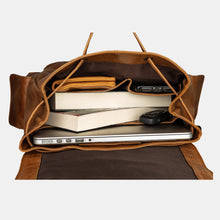 Unisex Finelaer Brown Leather Backpack/Laptop
