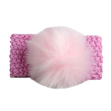 Girls Headband- Newborn -Knitted with Pom Pom Headband