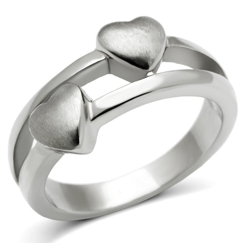 Women Stainless Steel Hearts No Stone Rings TK398