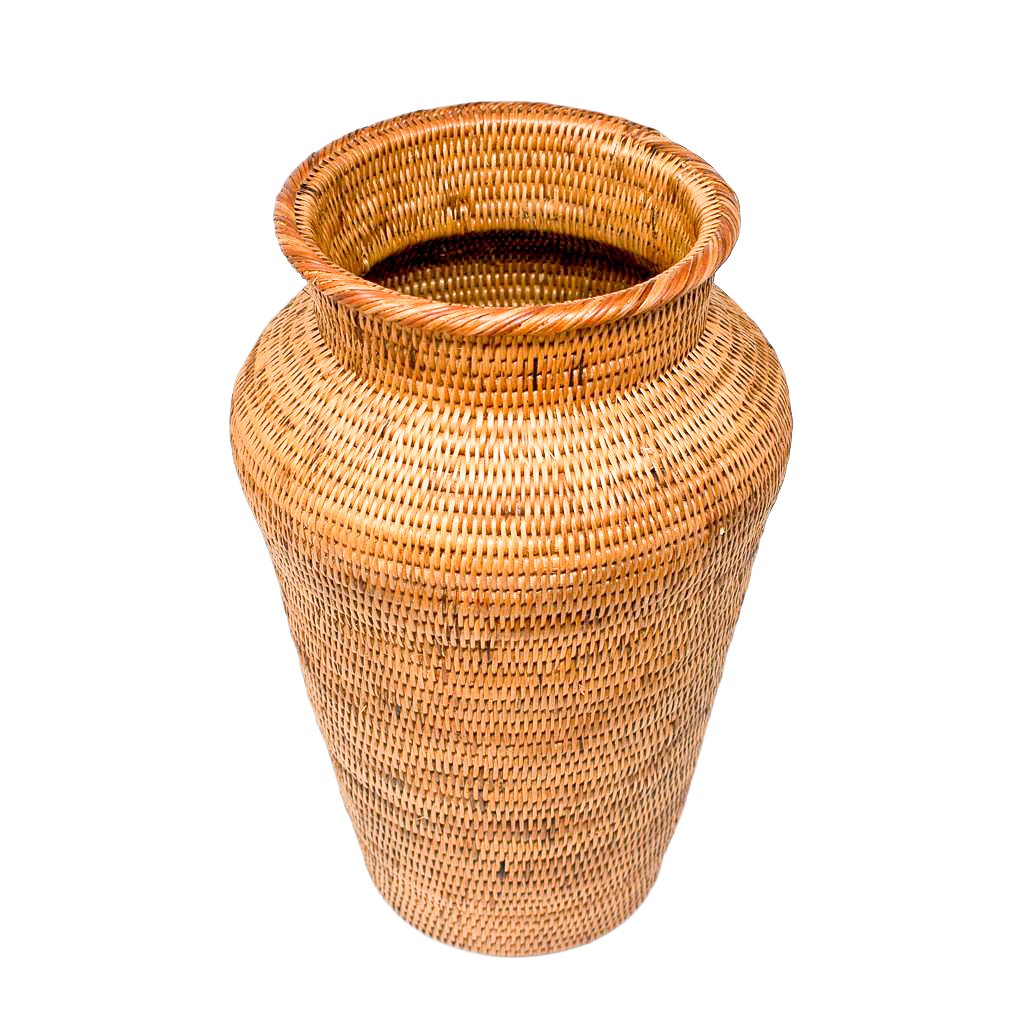 HONEY RATTAN DECOR VASE- Made by Talented Women Artisans in Bali