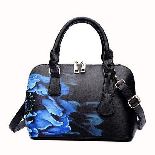 Women Handbag Leather Flower Print