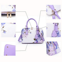 Women Handbag Leather Flower Print