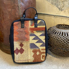 Stitched Boho Canva and vegan leather backpack/laptop