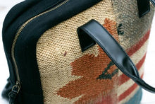 Stitched Boho Canva and vegan leather backpack/laptop