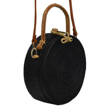 Women Handwoven Rattan BAG-Milly- {Black & Tan}