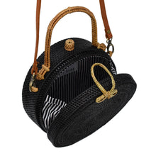 Women Handwoven Rattan BAG-Milly- {Black & Tan}