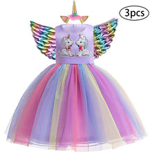 Girls 3Pc Unicorn Party Dress