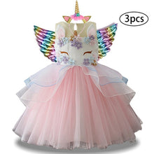 Girls 3Pc Unicorn Party Dress