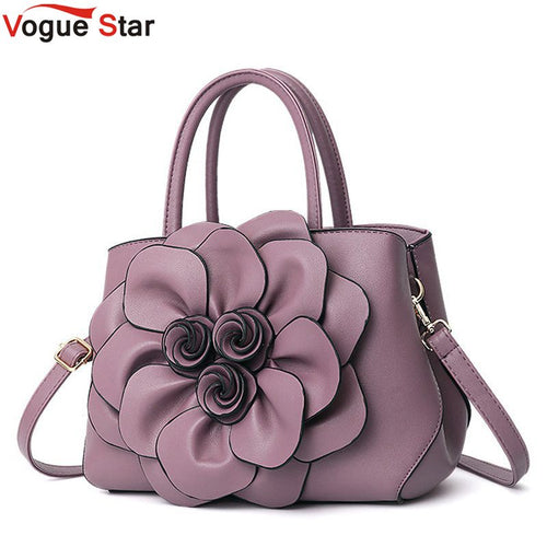 Women Leather Hand Bag- Flower Design